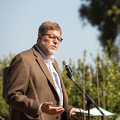 Eric speaking at the Osprey Pole Dedication 